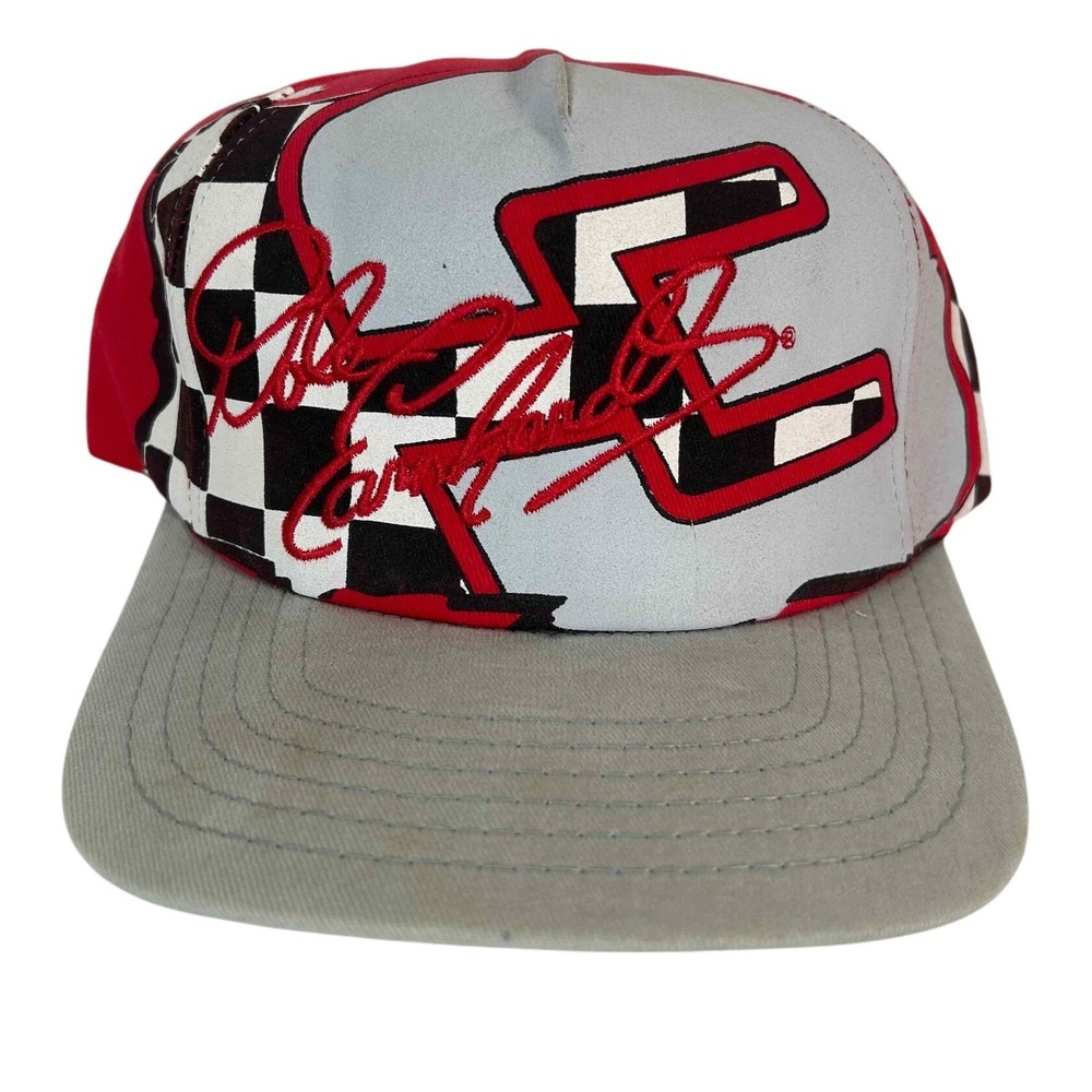 Chase Authentics Dale Earnhardt Intimidator Racing Snapback Hat Red Grey USA